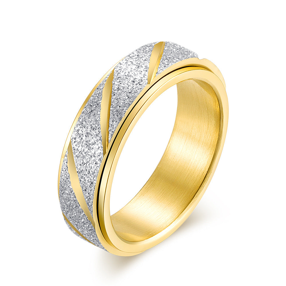 Women's Fashion Frosted Slash Swivel Ring