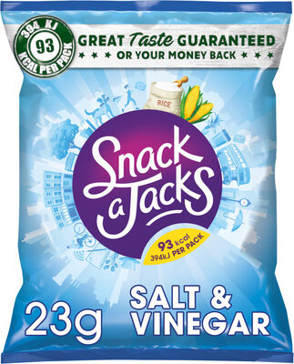 Snack A Jacks Tortitas de Arroz Sal y Vinagre | Multipack de 24 x 23g