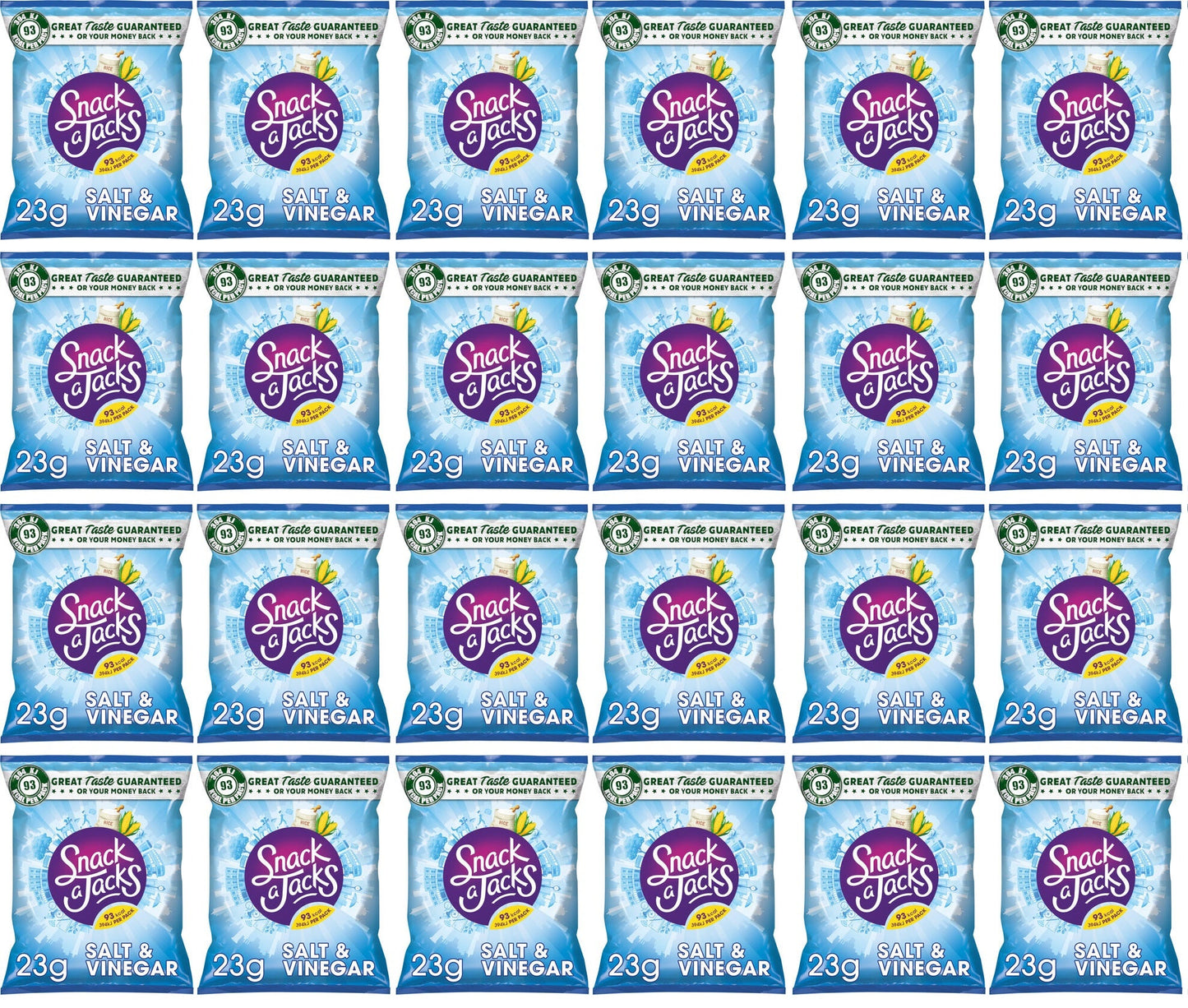 Snack A Jacks Tortitas de Arroz Sal y Vinagre | Multipack de 24 x 23g