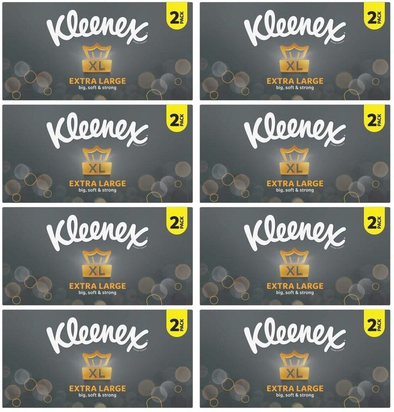 8 x Kleenex Extra Large Kosmetiktücher 2er-Pack 2x90 Blatt