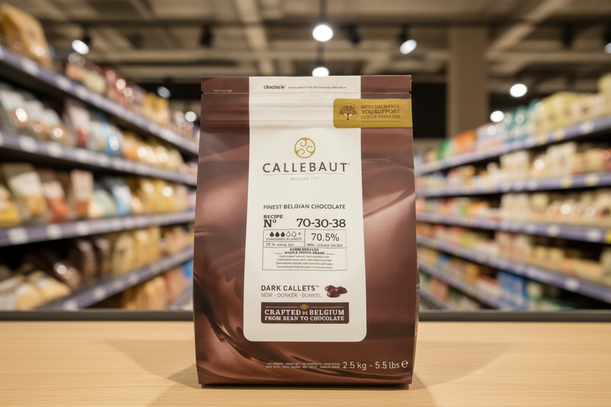 8 x Callebaut Feinste belgische Schokolade 70% Extra Bitter Callets 2,5kg