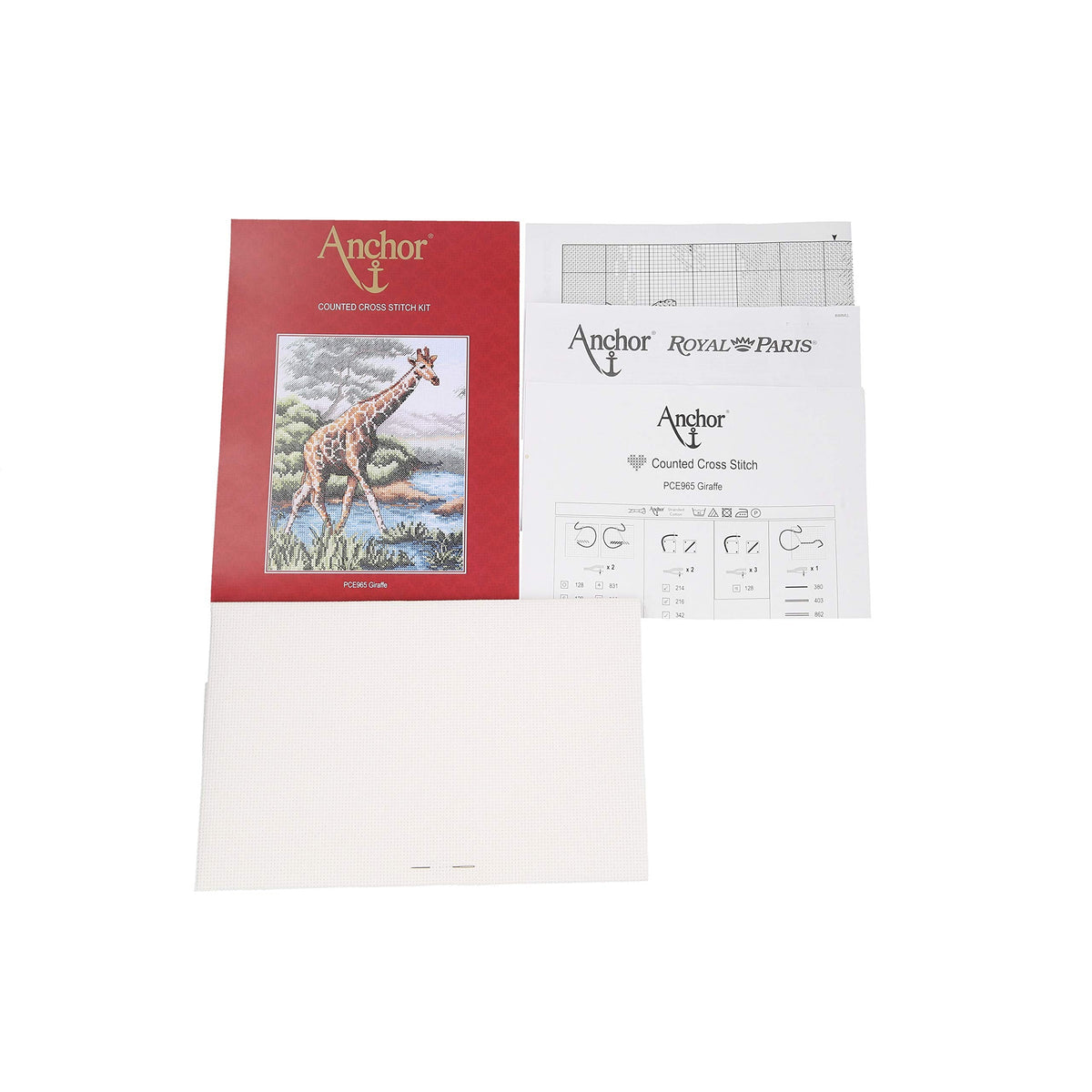 Anchor Counted Cross Stitch Kit: Essentials: Giraffe, Multi, 23 x 18cm