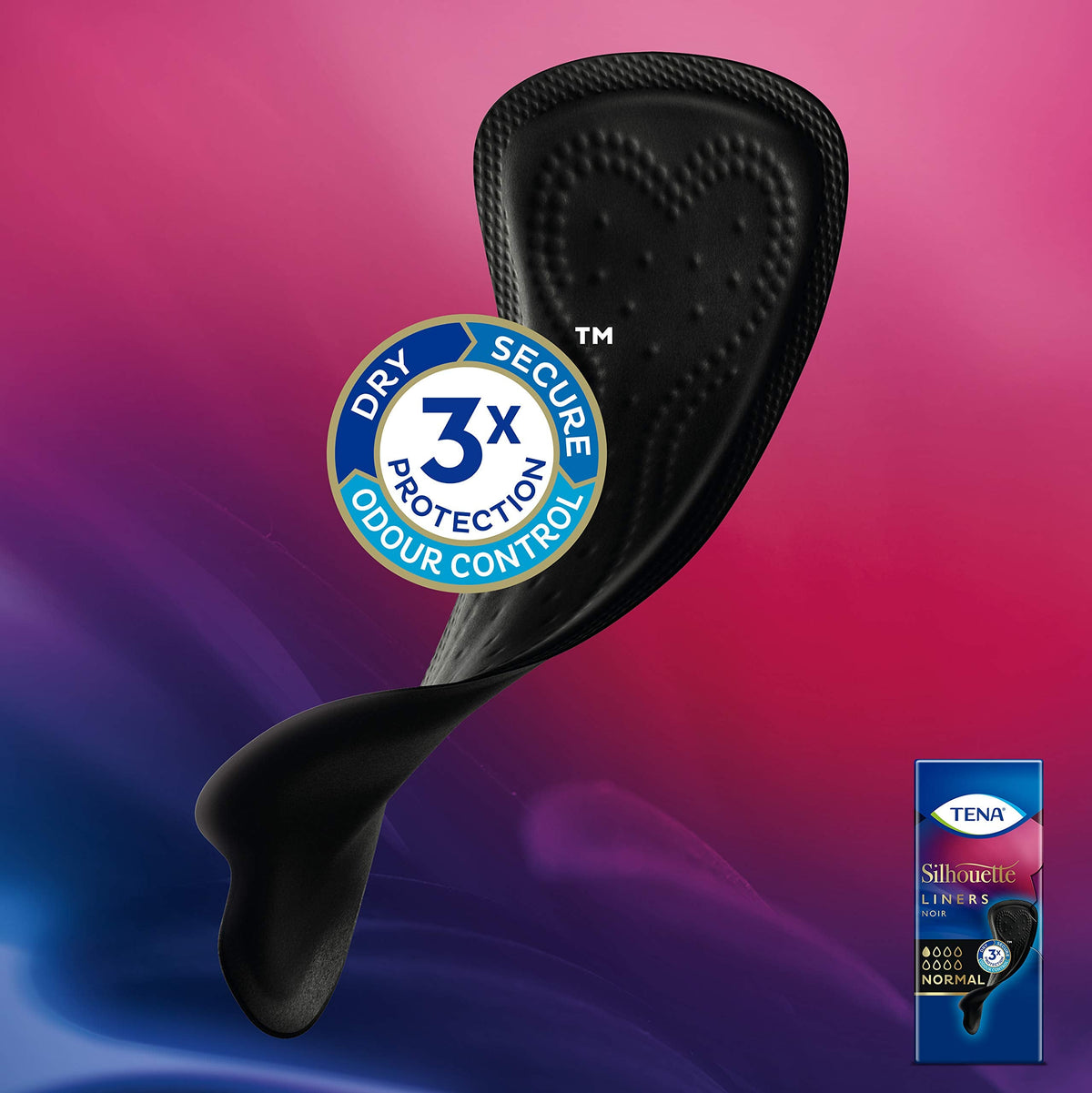 Tena Silhouette Noir Liners Normal - 8 Packs of 26