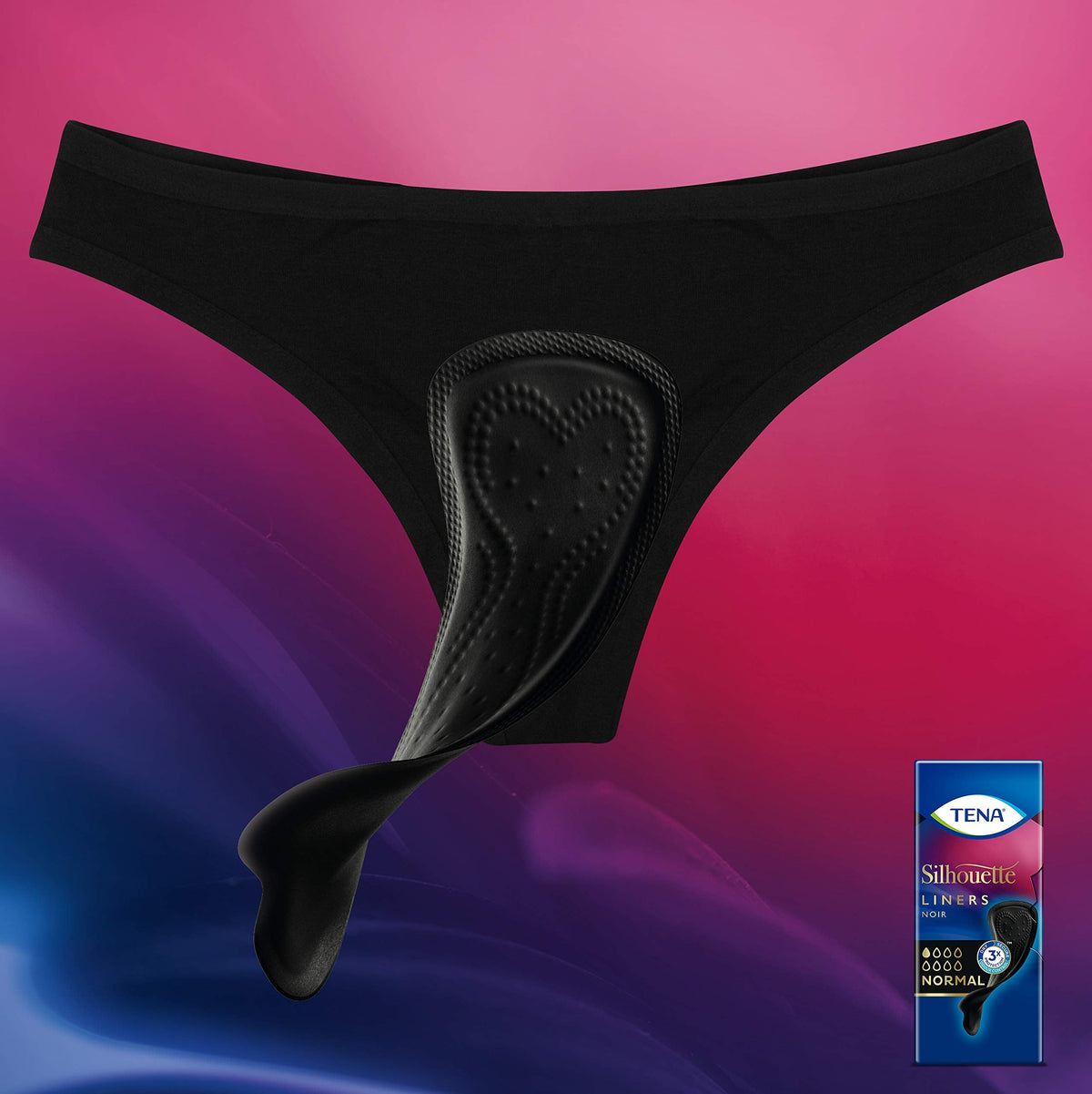 TENA Silhouette Liners Noir Normal, Pack of 26