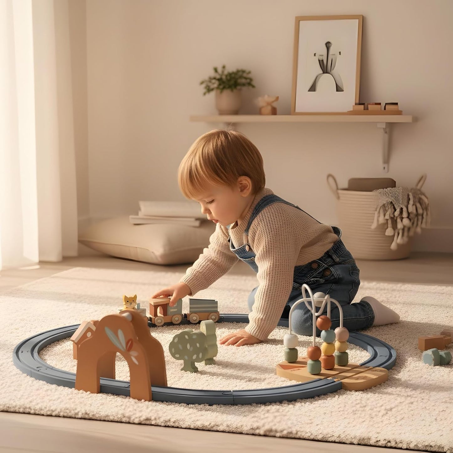 Speedy Monkey Multi-Activity Wooden Train Railway Set