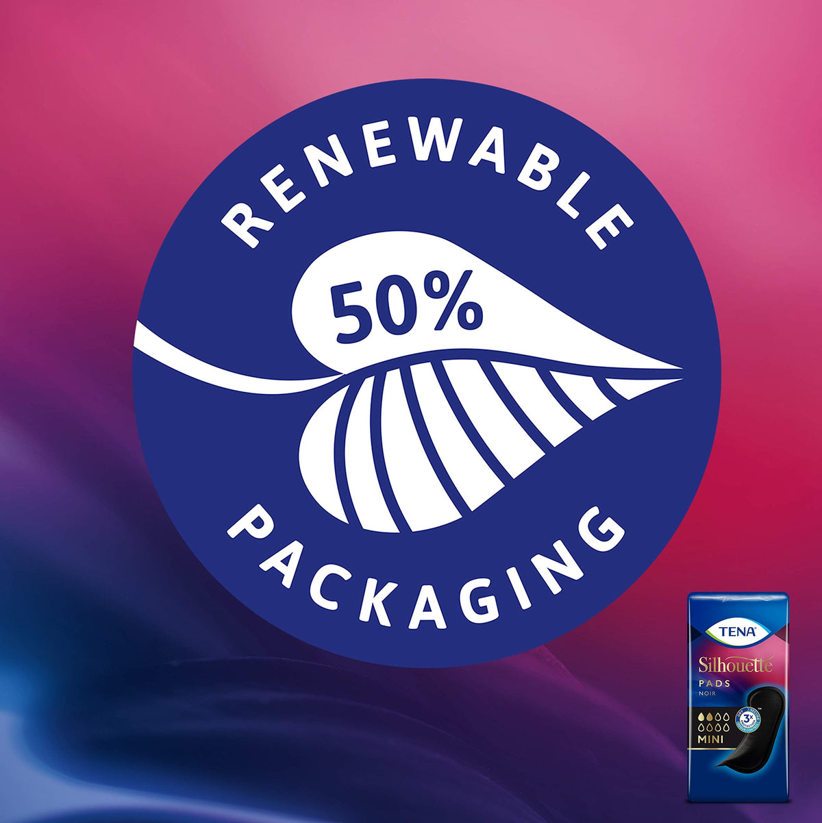 Tena Silhouette Noir Liners Normal - 8 Packs of 26