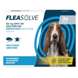 Fleasolve Spot on Dog Medium 3 Treatment - Case of 6