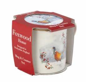 Foxwood Home Christmas Mug & Coaster Set Pheasant