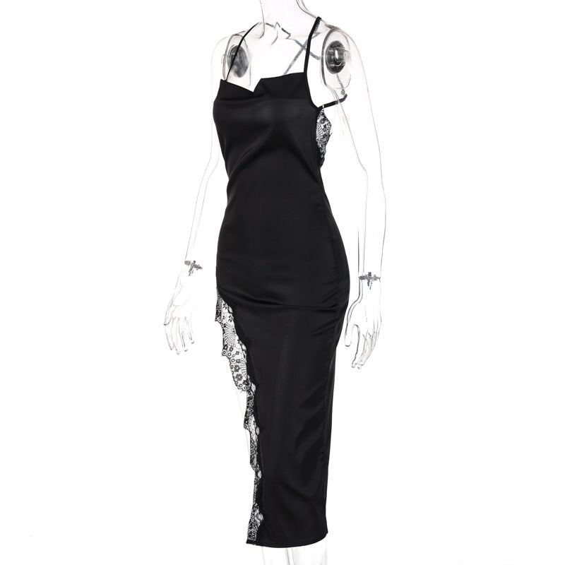 New Summer Fashion Sexy Backless Slim Fit Lace Sling Dress Women