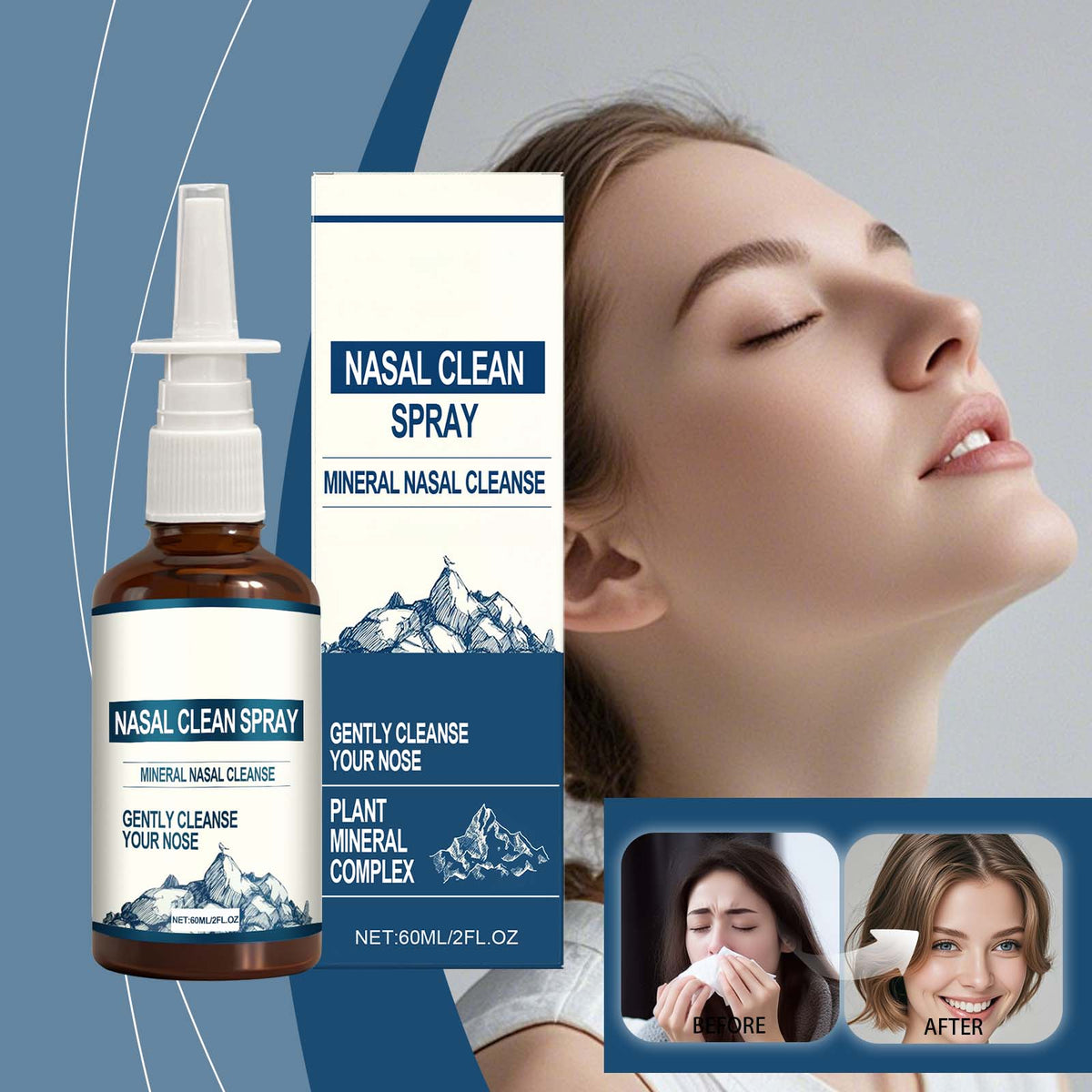 Pool Purifying Liquid Washing Machine Cleaning Tablets Wood Polishing Beeswax Spray Gentle Nasal Cleansing Spray 60ml