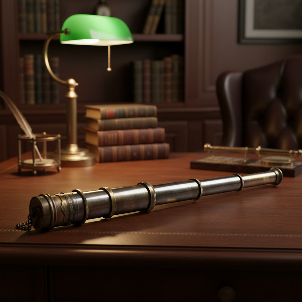 Vintage Brass Spyglass Telescope with Leather Case – Dollond London Replica