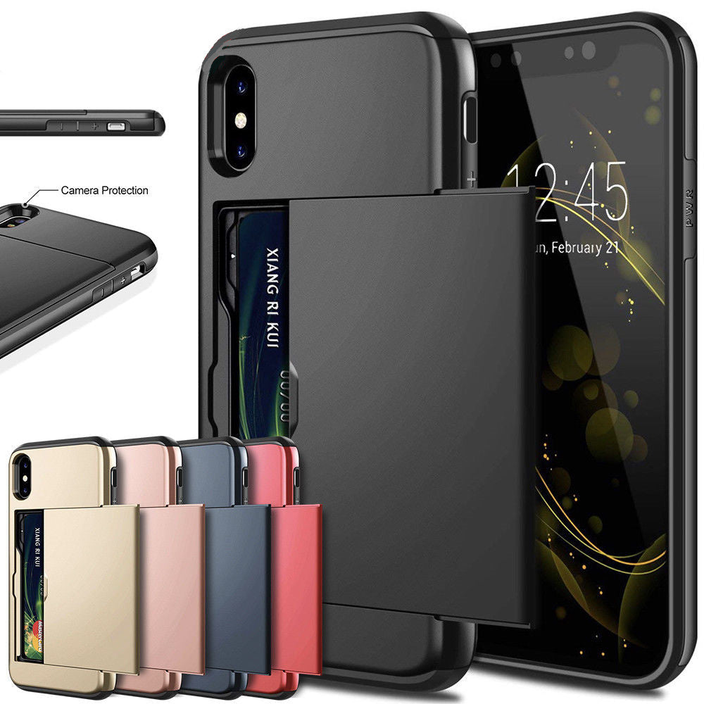 Premium Leather Card Holder Phone Case - Slim Wallet Case for iPhone
