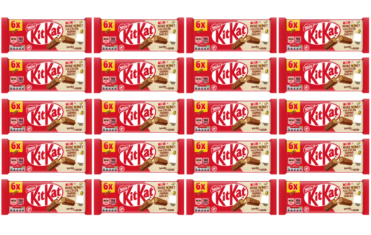 20 x Kitkat 2 Finger Milk 6er Pack - 124g