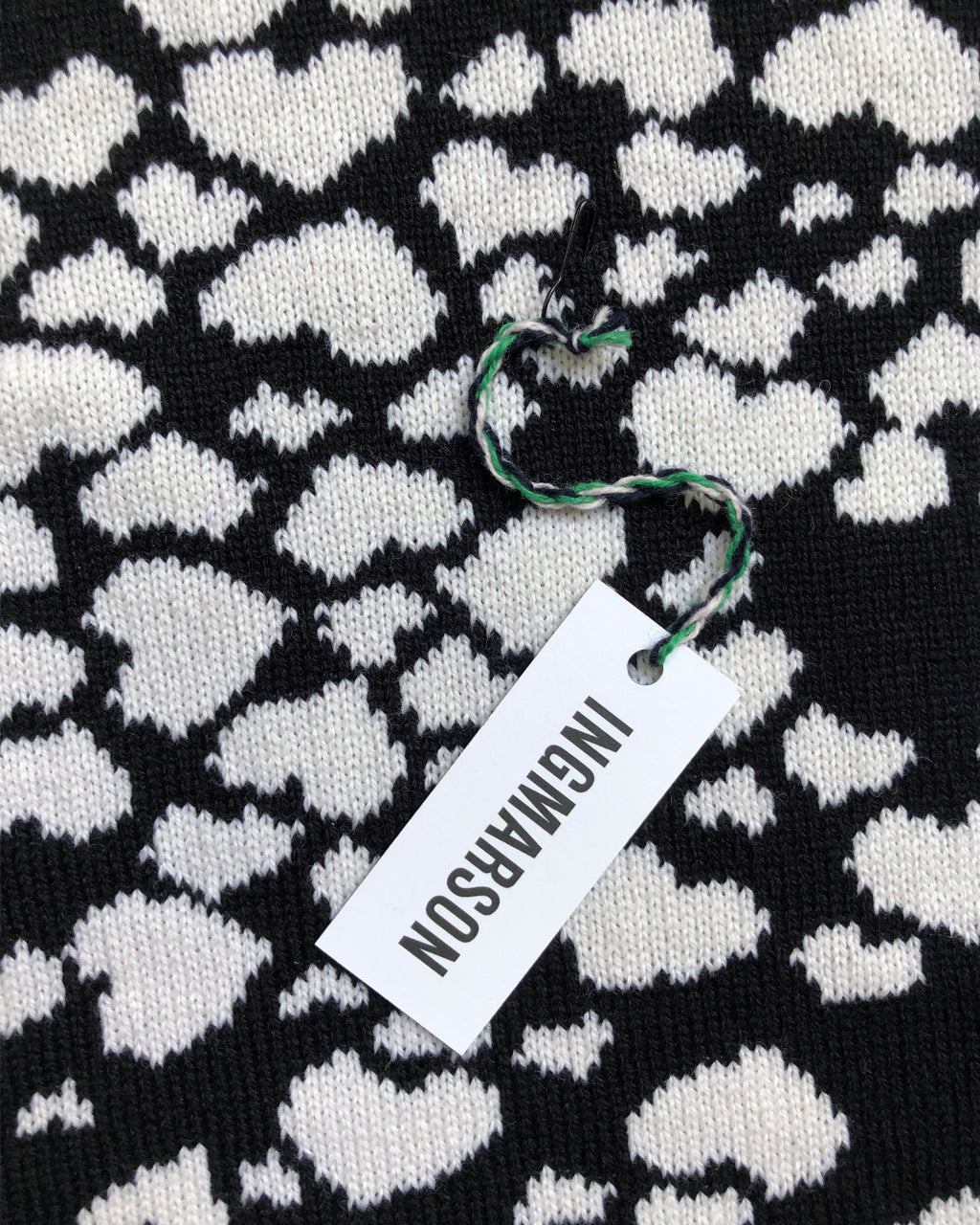 Hearts Wool & Cashmere Scarf Black