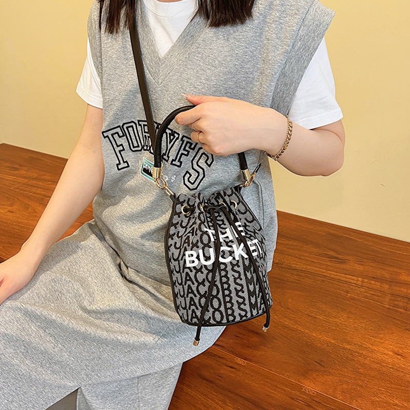Fashion Alphabet Bucket Bag Retro Portable Messenger Bag