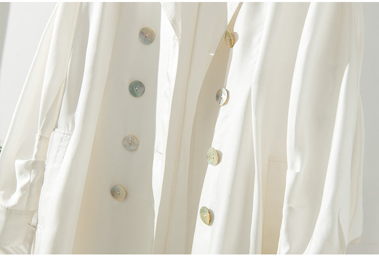 Women's Mid-Length Trench Coat | Silk Waist Belt | Elegant Winter Coat