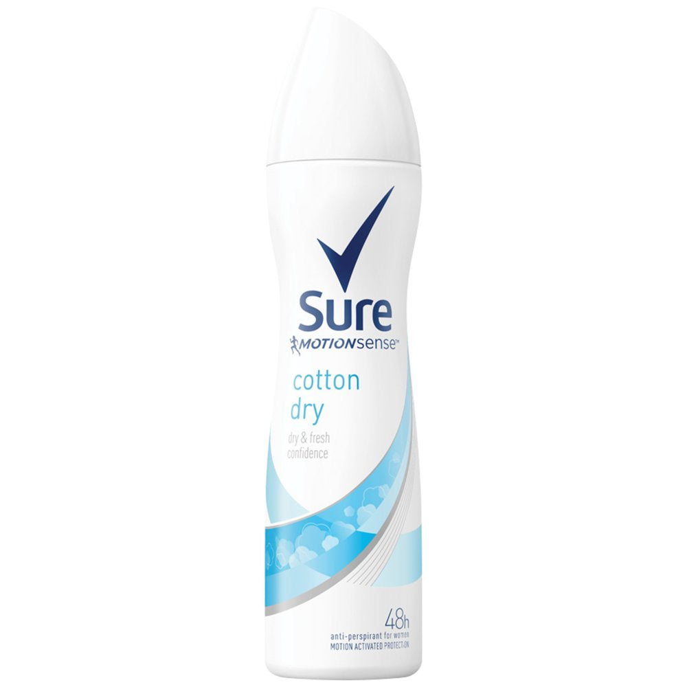 6 x Sure Anti-Transpirant Deodorant Spray Cotton Dry für Damen 150 ml