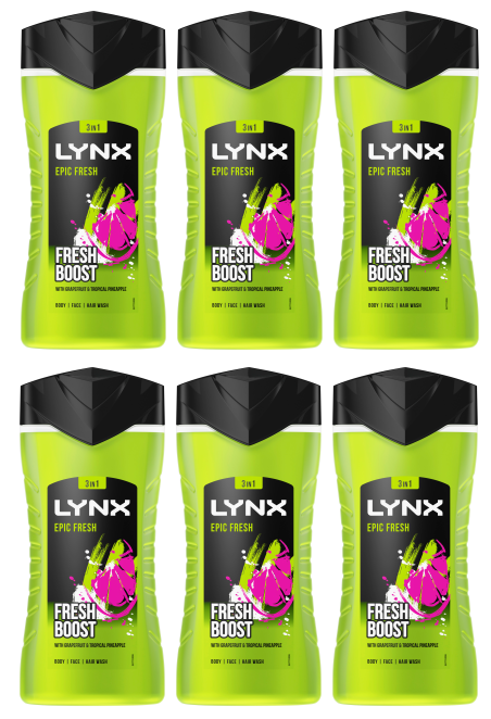 6 x Lynx Duschgel Epic Fresh 225ml