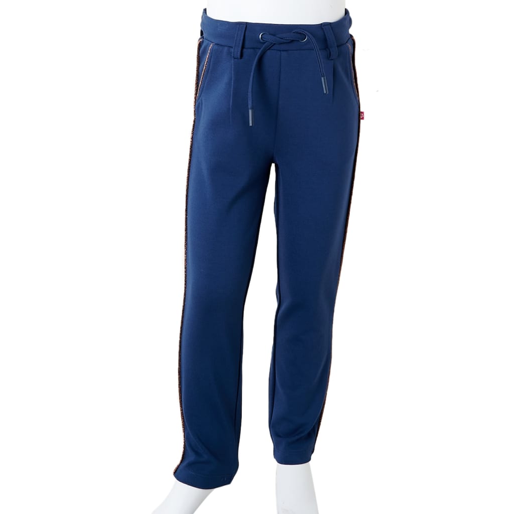 Kids' Pants With Drawstring Navy Blue 128