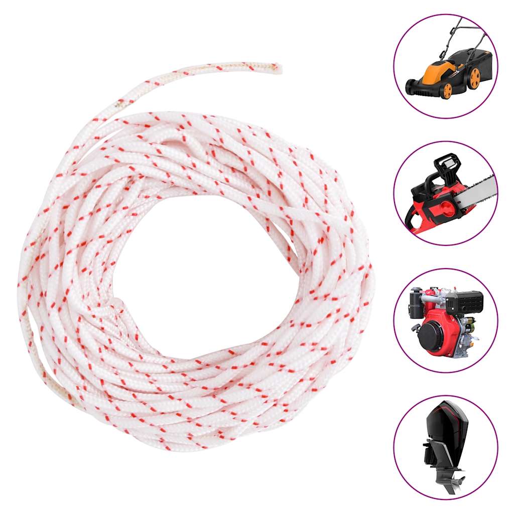 Pull Starter Cord White And Red Ø 10 M Nylon