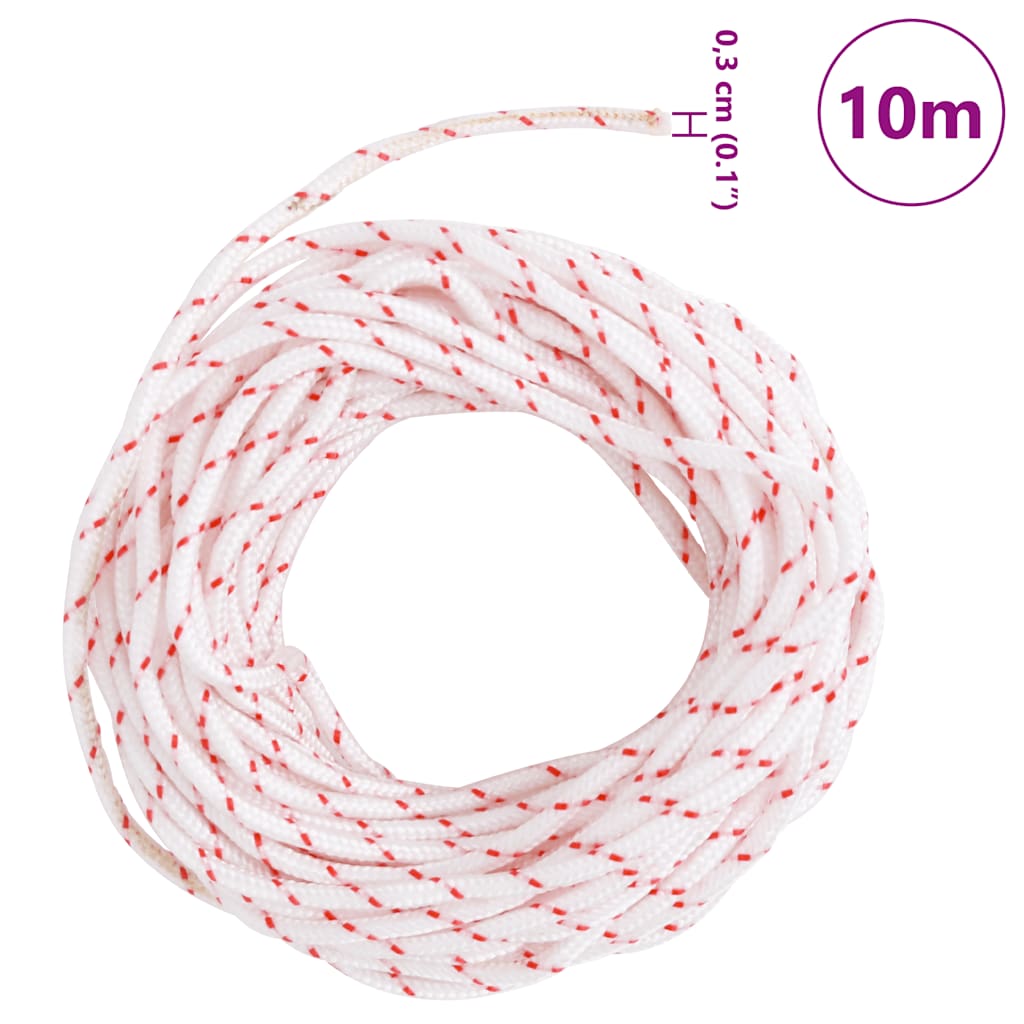 Pull Starter Cord White And Red Ø 10 M Nylon