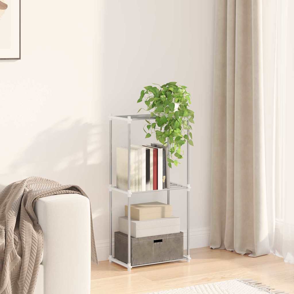 Storage Shelf With Shelf White 43 X 27 X 90 Cm Aluminium