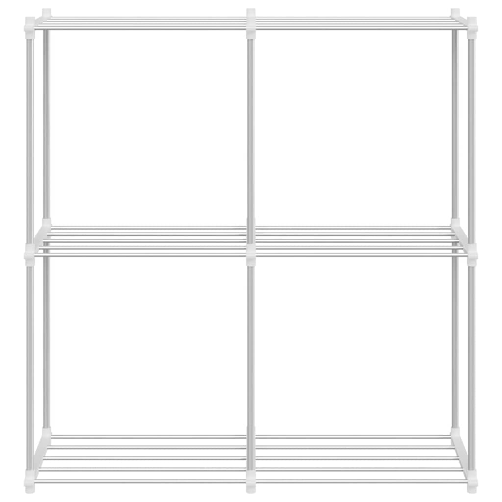Storage Shelf With Shelf White 43 X 27 X 90 Cm Aluminium