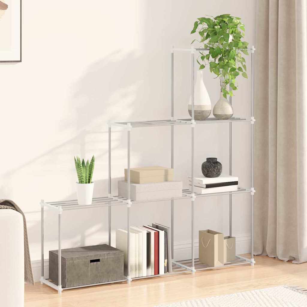 Storage Shelf With Shelf White 43 X 27 X 90 Cm Aluminium