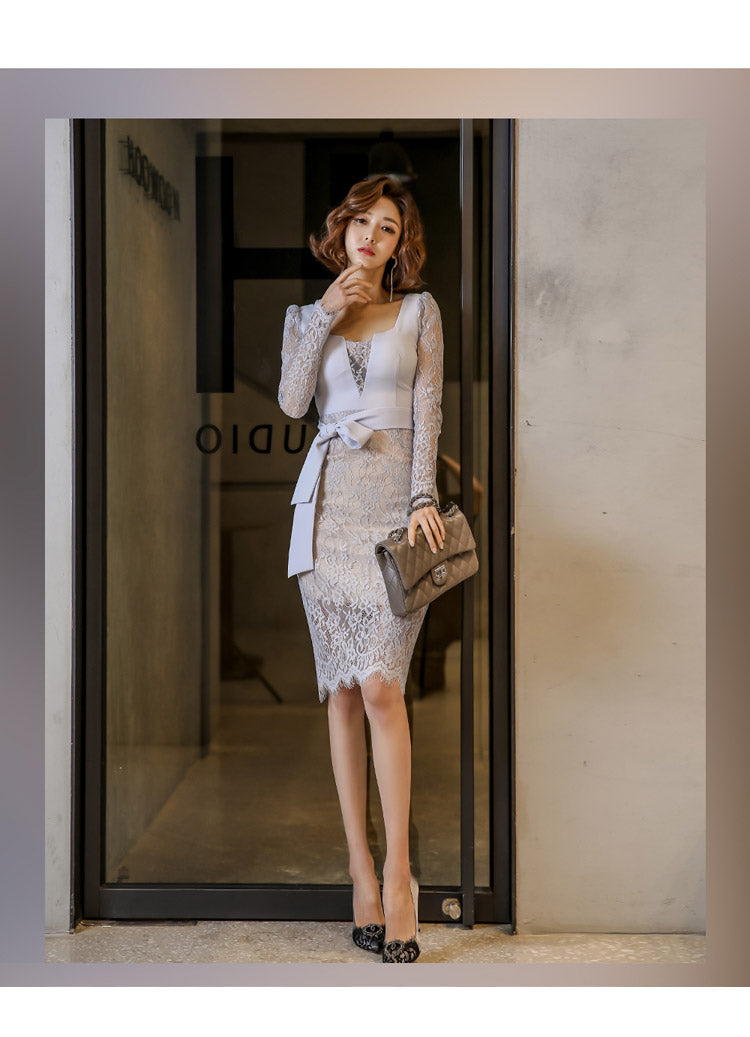 Patchwork lace dress