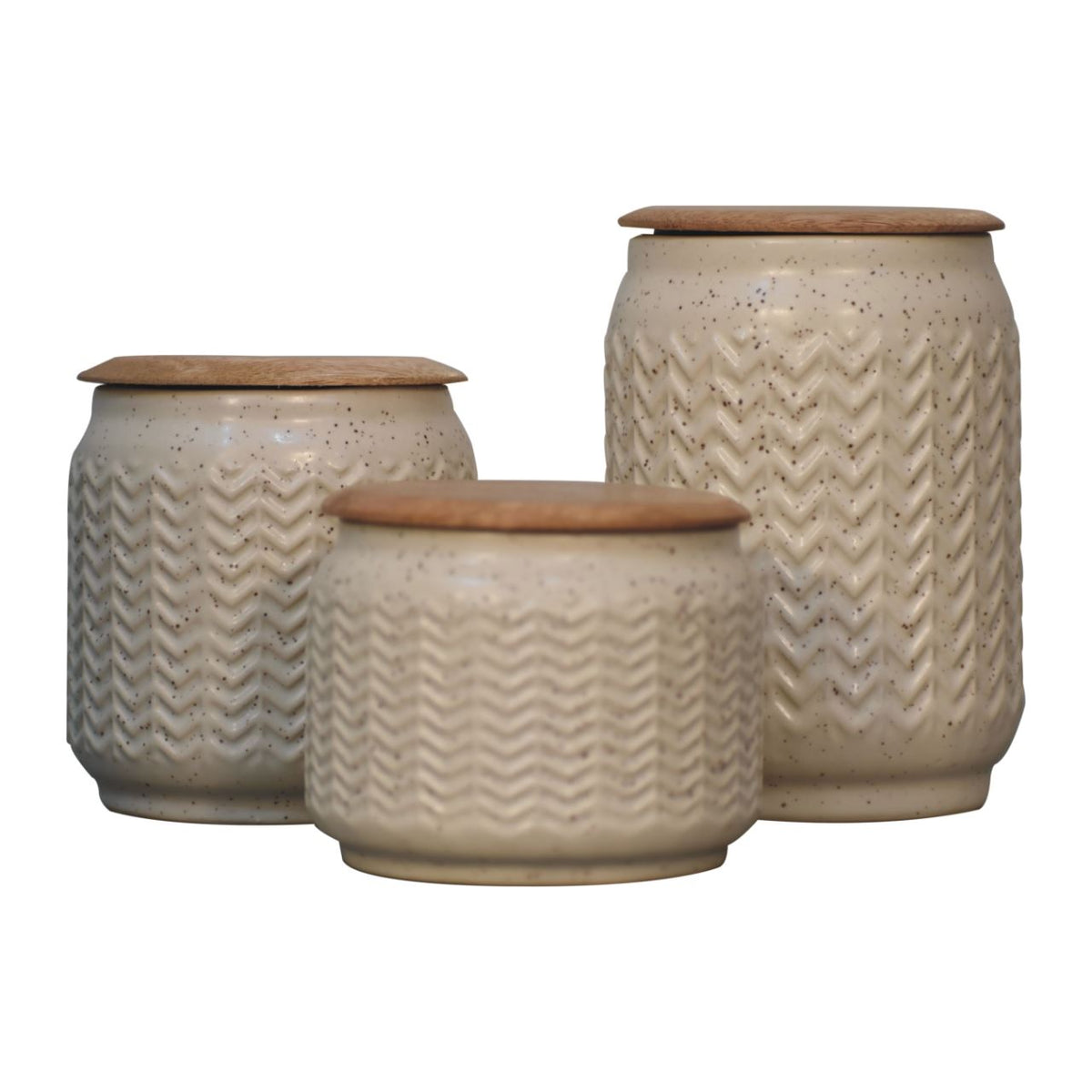 Artisan Zig-Zag Patterned Sugar, Tea and Coffee Set