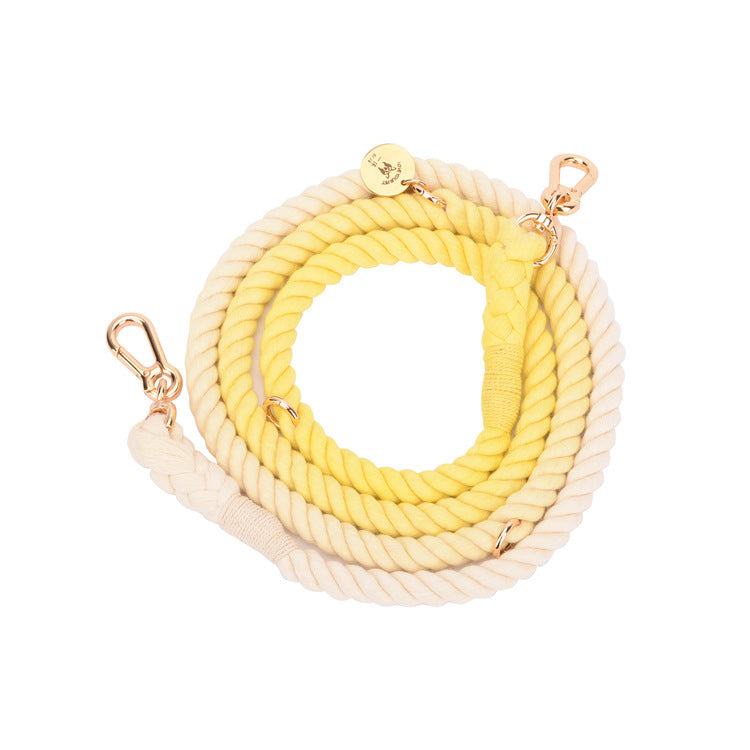 Multifunctional hand-woven gradient color collar