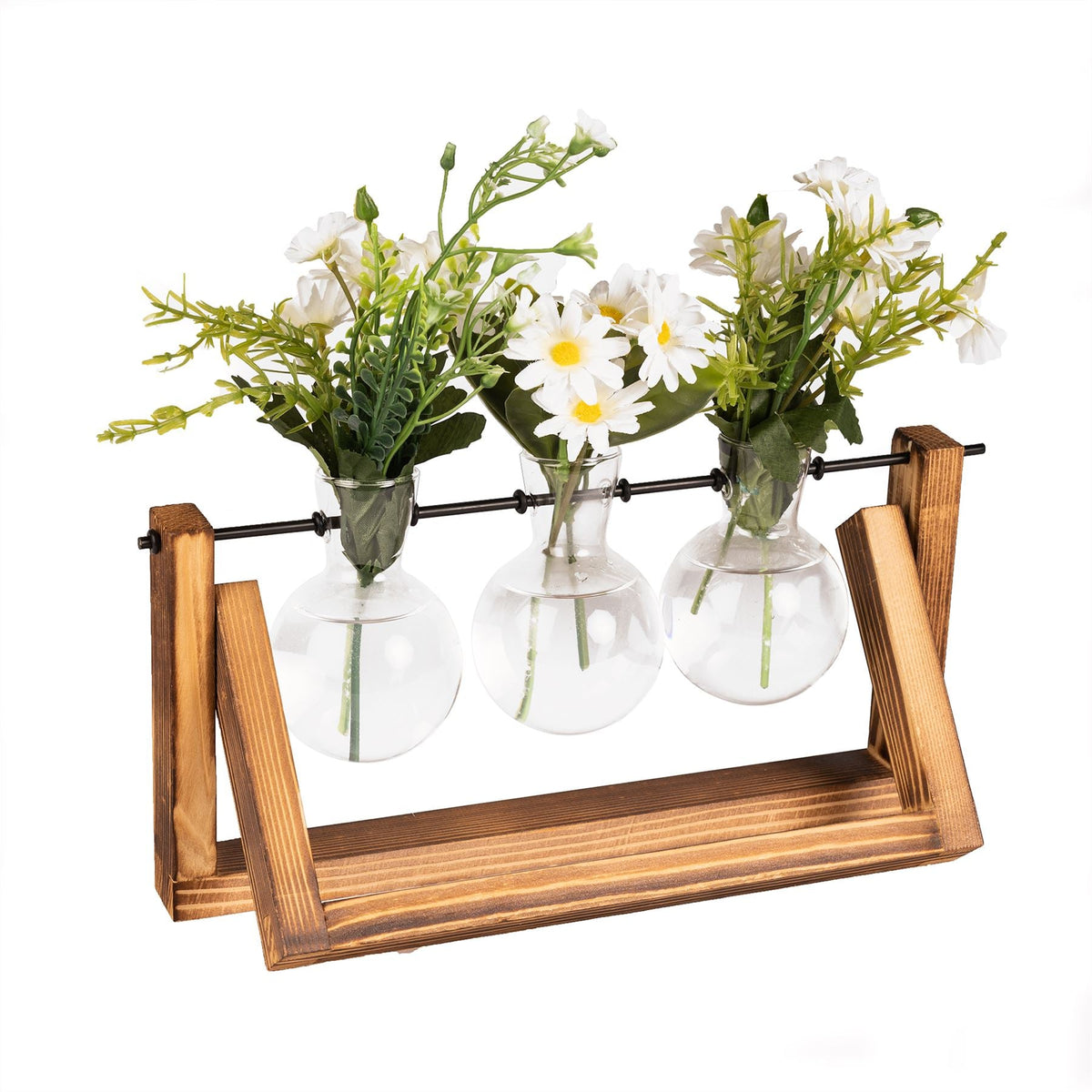 Bulb Vases with Wooden Stand | M&W