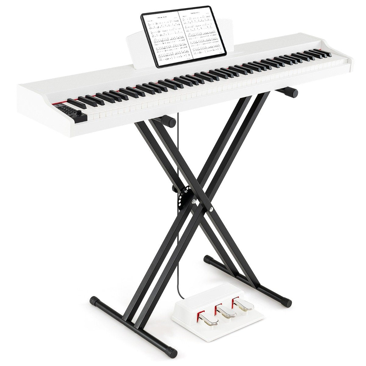 88-Key Keyboard Piano Set Full Size Semi-weighted Digital Piano-Black