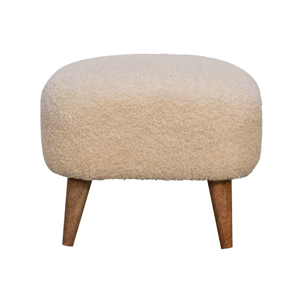 Artisan Boucl? Cream Square Footstool