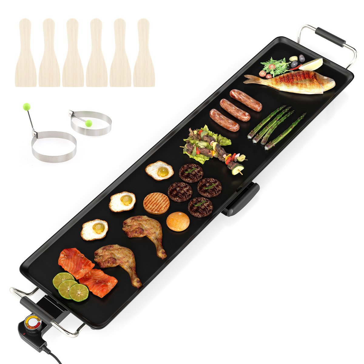 89 × 22cm Electric Griddle with Adjustable Temperature
