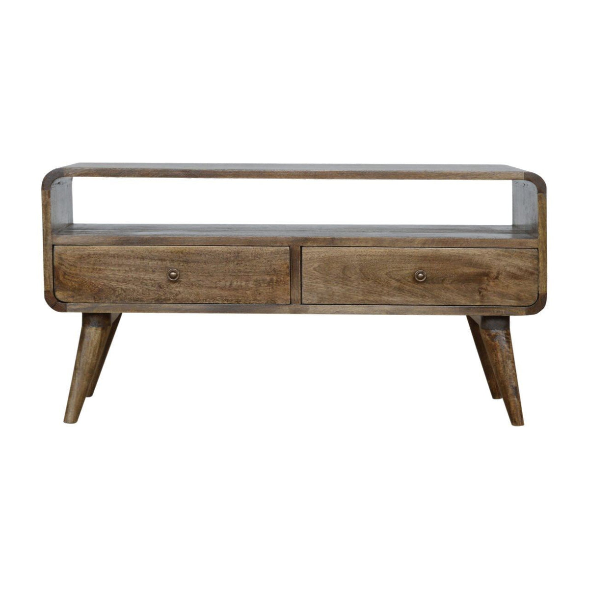 Artisan Curved Grey Washed Media Unit