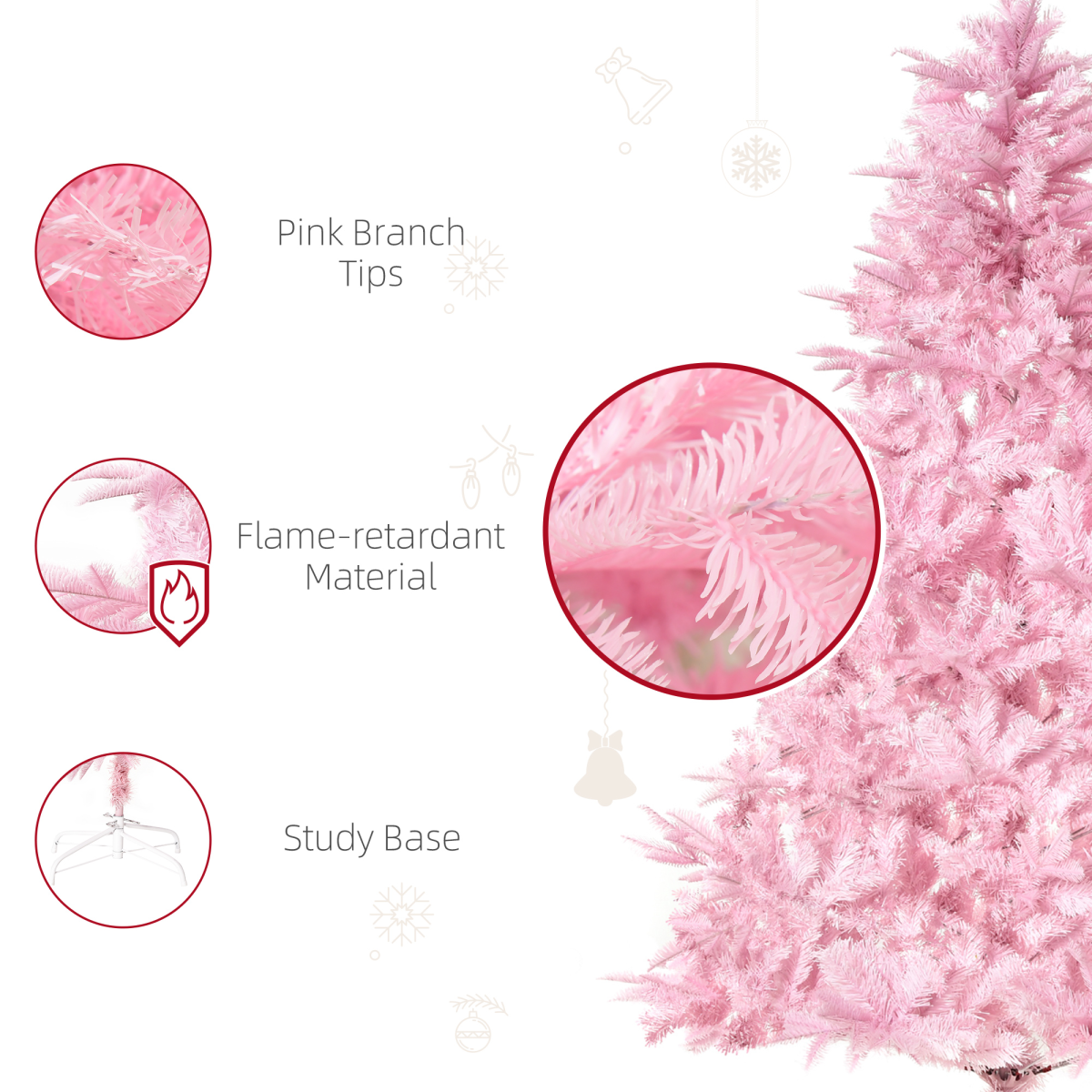 5FT Artificial Christmas Tree Holiday Xmas Automatic Open for Home Party Pink