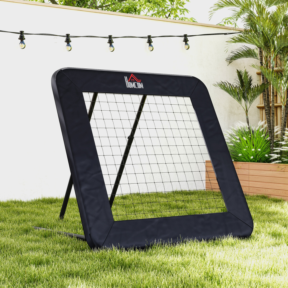 Football Training Net Training Rebounder Net w/ Adjustable Angles - Black