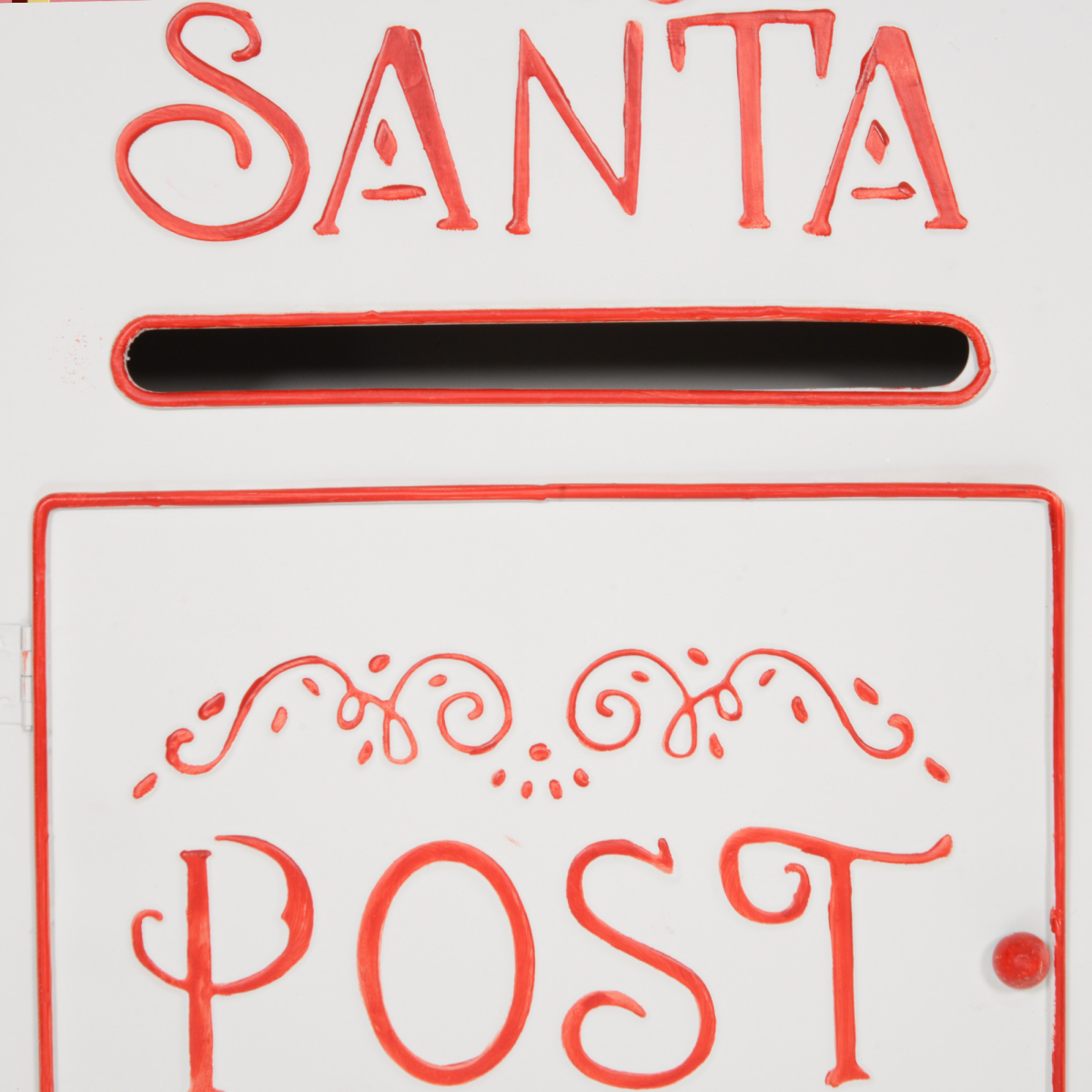 HOMCOM Christmas Post Box Wall Mounted Santa Mailbox for Xmas Decoration
