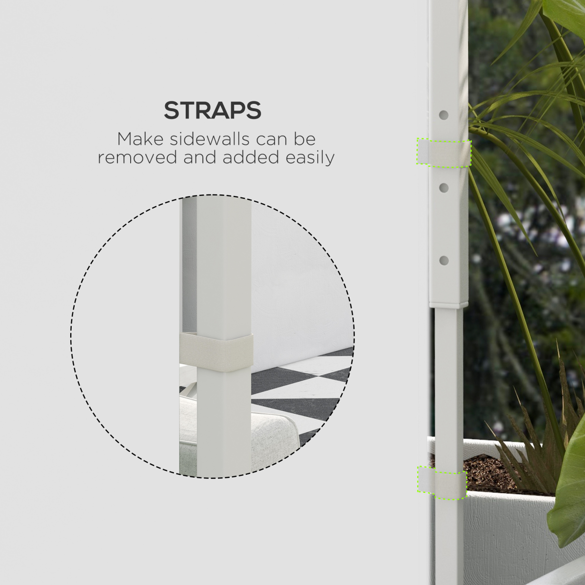 Outsunny 3x3(m) or 3x6m Pop Up Gazebo Side Panels Replacement, 2 Pack, White