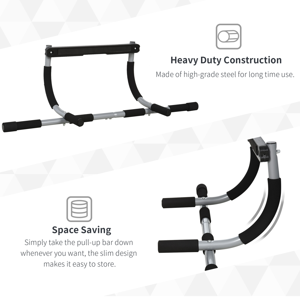 Indoor Fitness Door Horizontal Bar Pull-ups Home Gym Upper Body Workout HOMCOM