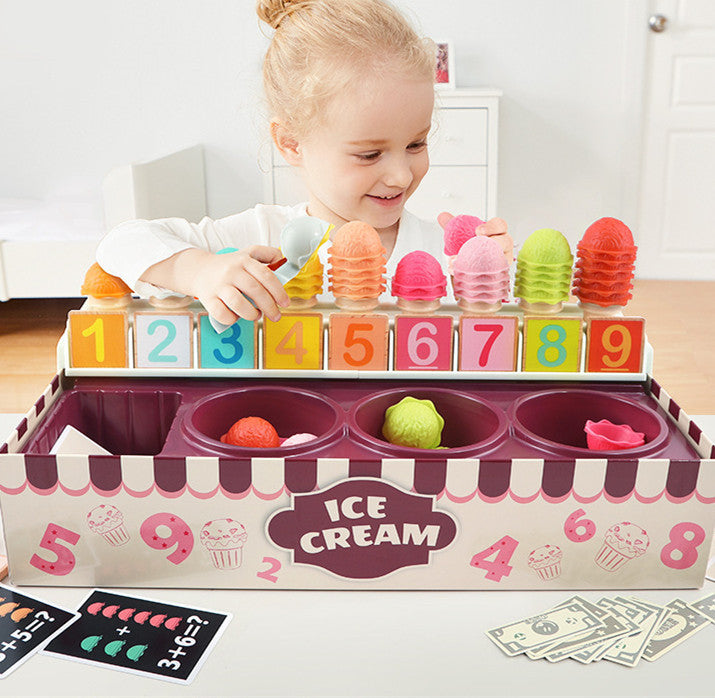 New Play House Ice Cream Math Kitchen Toys For Children Imitating Role Play Game Girls Toys Educational Toy