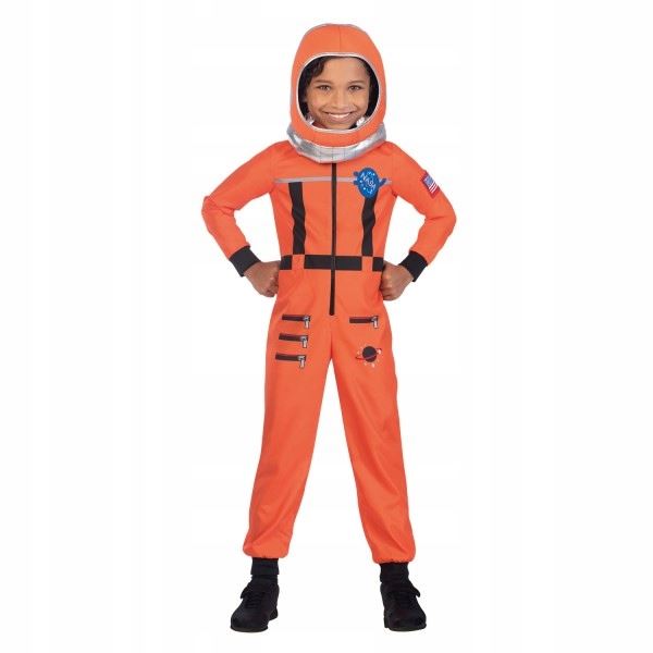 Space Suit - Orange Child's Costume - Age 8-10 Years