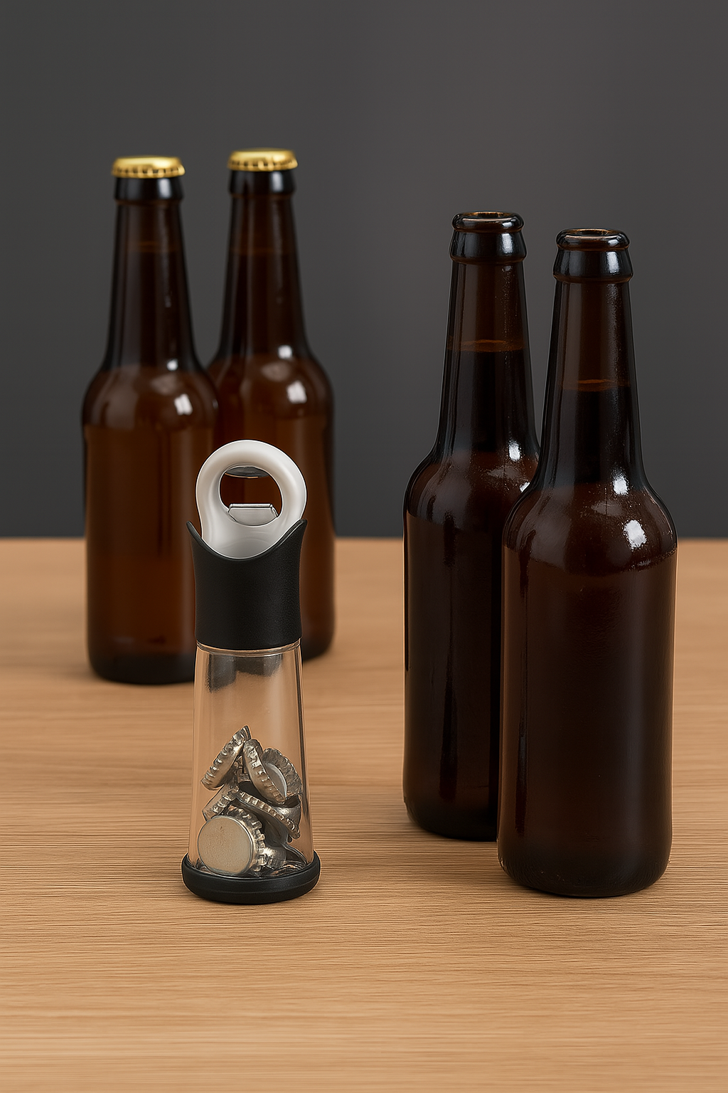 Beer Bottle Opener with Cap Collector