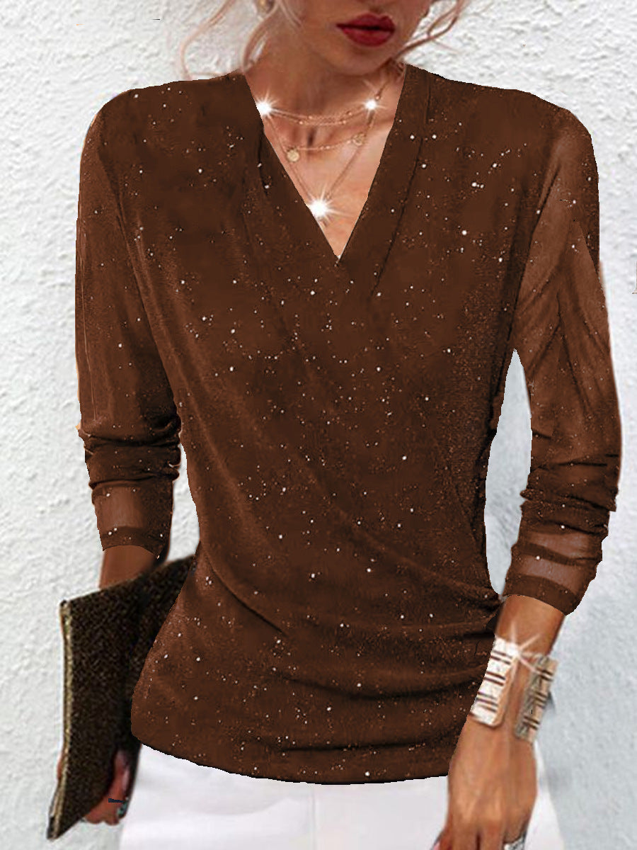 Women's Cross V-Neck Mesh Base Top