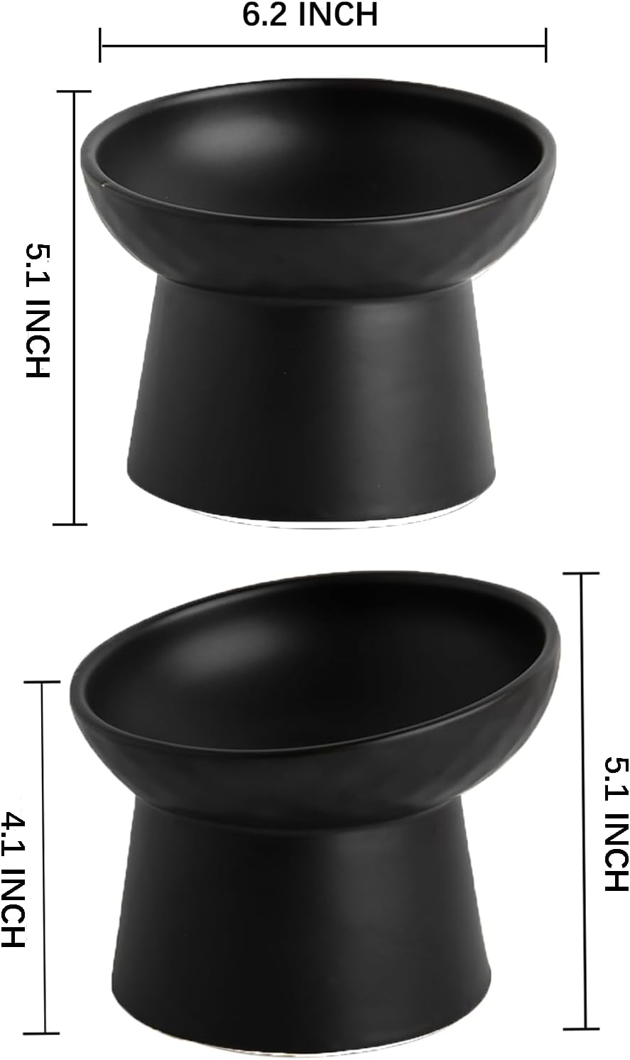 Ceramic Raised Cat Bowls Elevated Porcelain Pet Feeder Dish For Cats And Small Dogs Stress-Free Tilted Pet Food And Water Bowls Set Dishwasher And Microwave Safe