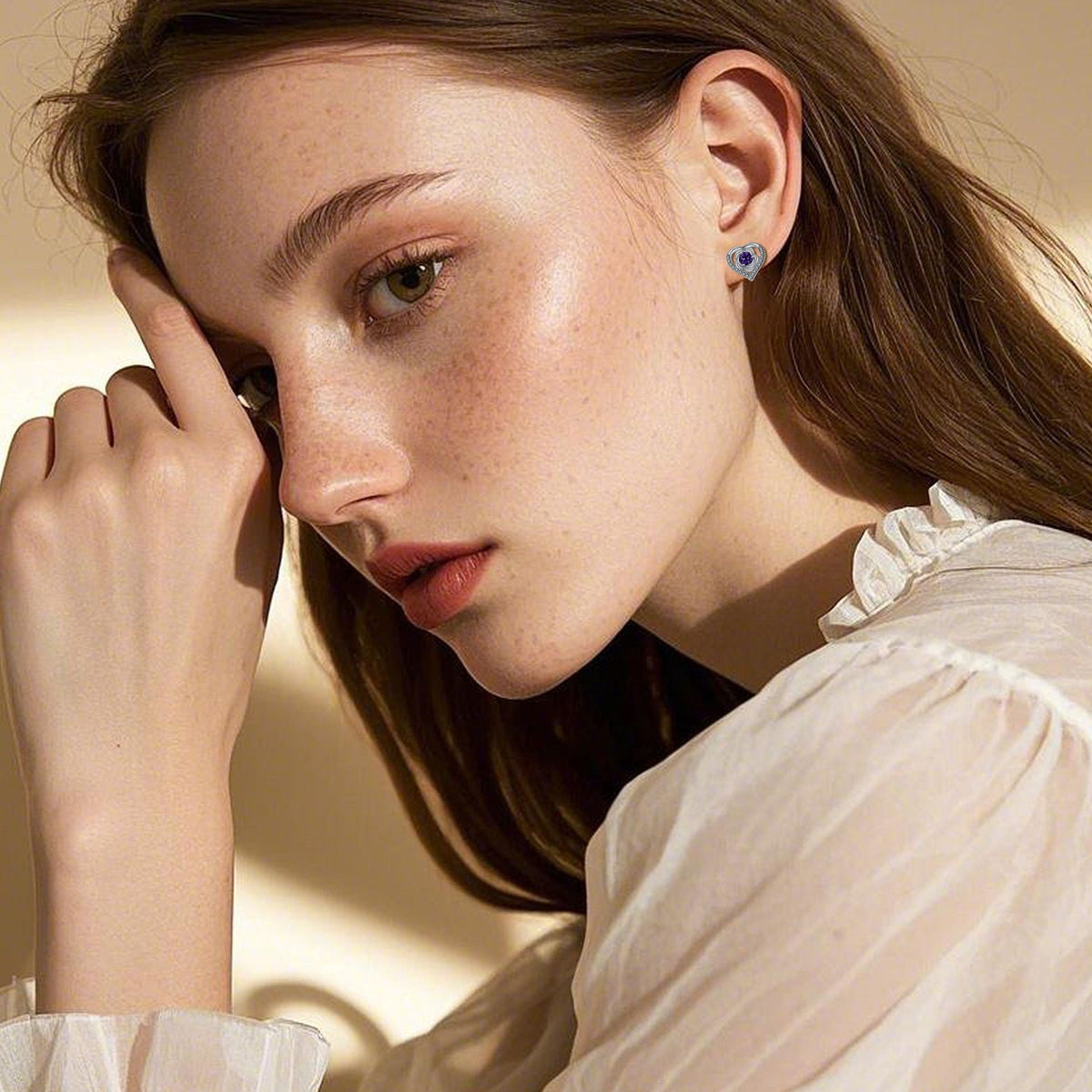 Love Heart Stud Earrings Temperament Valentine's Day Gift