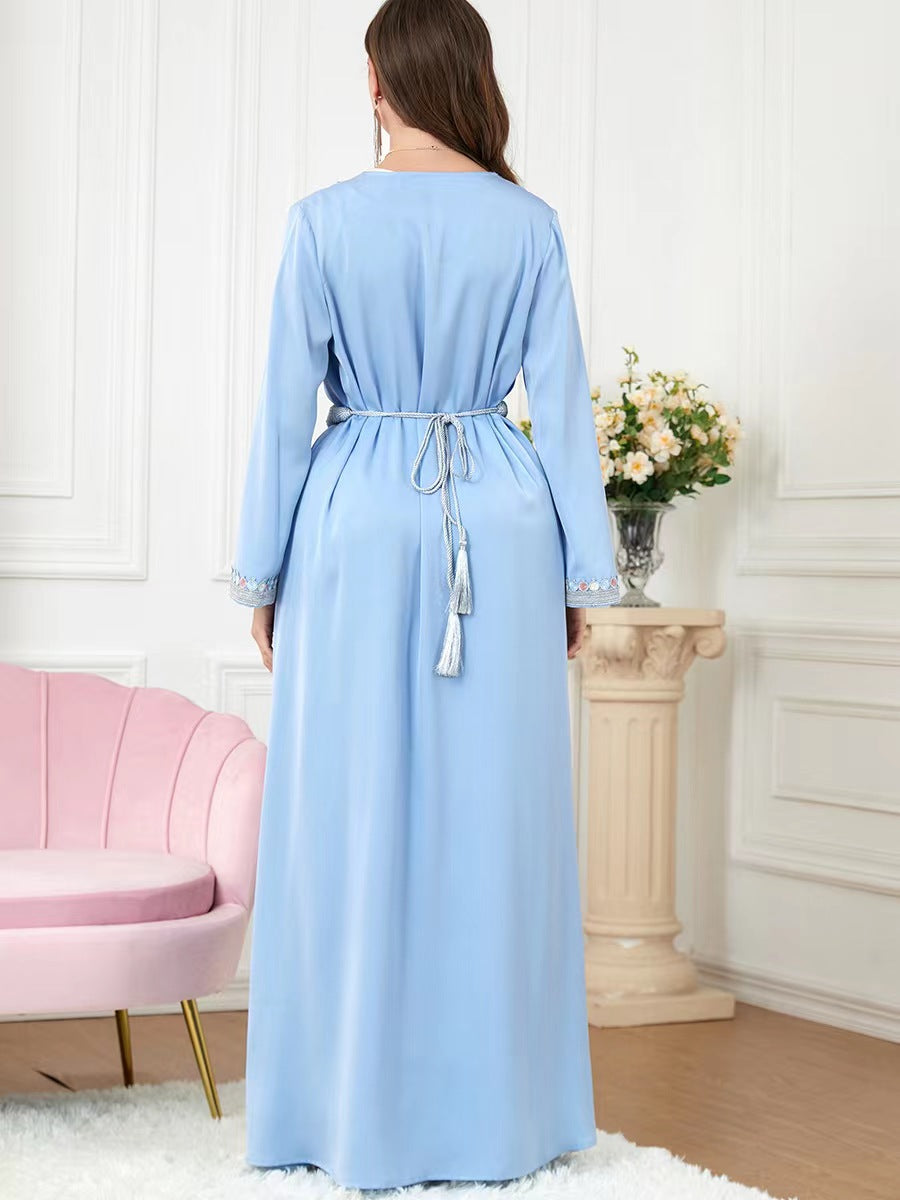 Ethnic Style V-neck Patchwork Two-piece Dress