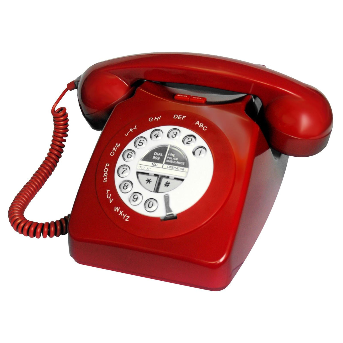 Binatone Red Retro 1971 Corded Telephone