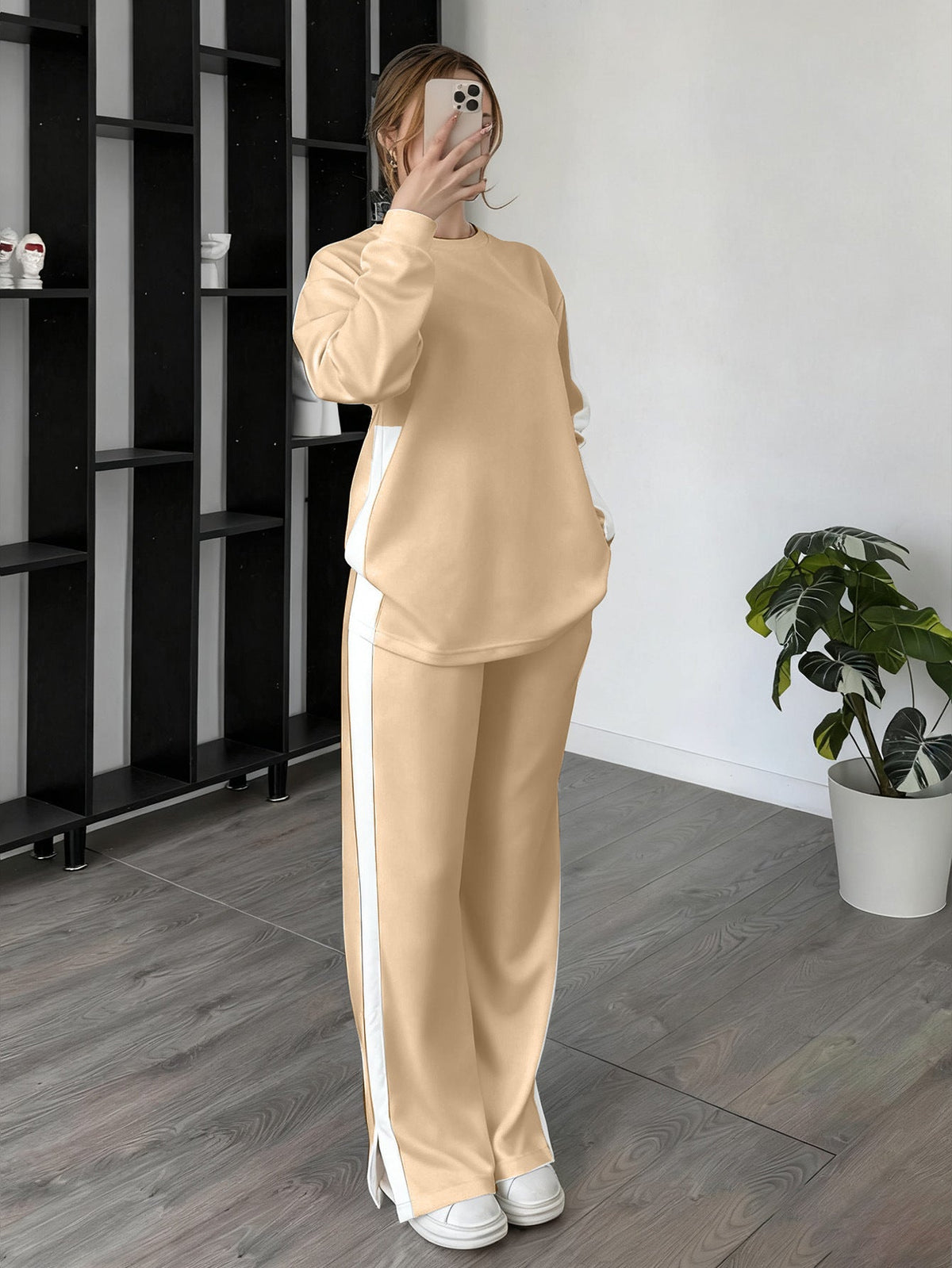 European And American Fashion Casual Exercise Contrast Color Suit